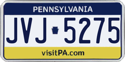 PA license plate JVJ5275