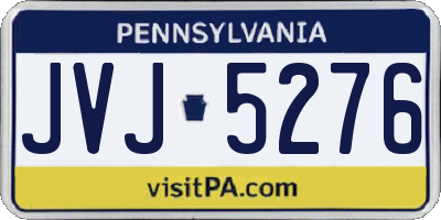 PA license plate JVJ5276