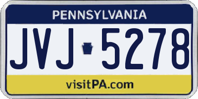 PA license plate JVJ5278