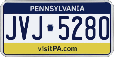PA license plate JVJ5280