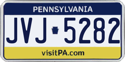 PA license plate JVJ5282