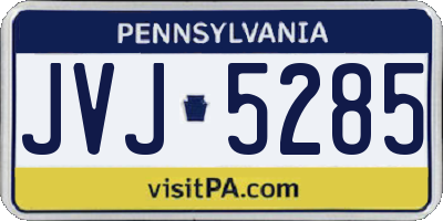 PA license plate JVJ5285