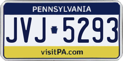 PA license plate JVJ5293
