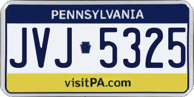 PA license plate JVJ5325
