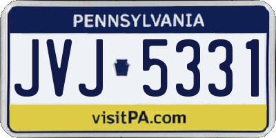 PA license plate JVJ5331