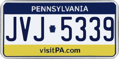 PA license plate JVJ5339