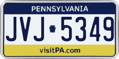PA license plate JVJ5349