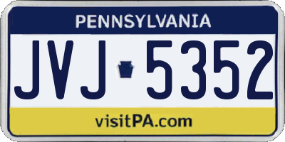 PA license plate JVJ5352