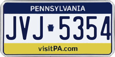 PA license plate JVJ5354