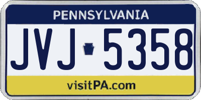 PA license plate JVJ5358