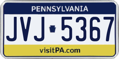 PA license plate JVJ5367