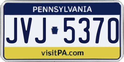 PA license plate JVJ5370