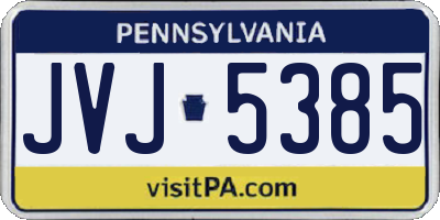 PA license plate JVJ5385