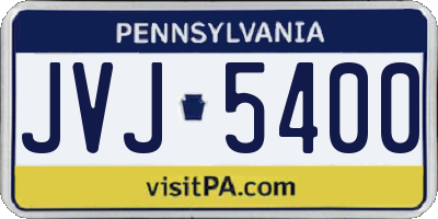 PA license plate JVJ5400