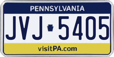 PA license plate JVJ5405