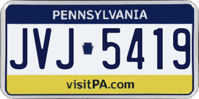 PA license plate JVJ5419