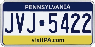 PA license plate JVJ5422