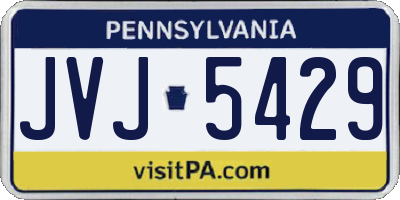 PA license plate JVJ5429