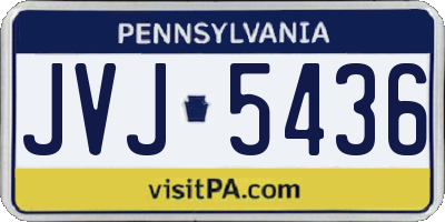 PA license plate JVJ5436