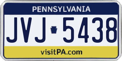 PA license plate JVJ5438