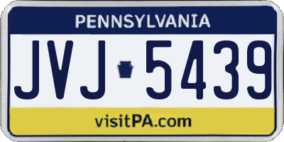 PA license plate JVJ5439