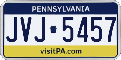 PA license plate JVJ5457