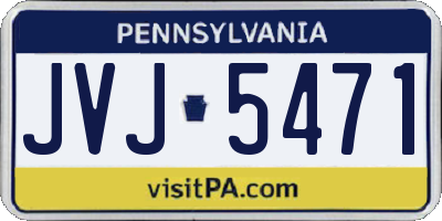 PA license plate JVJ5471