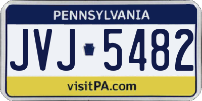 PA license plate JVJ5482