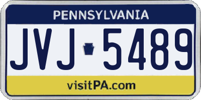 PA license plate JVJ5489