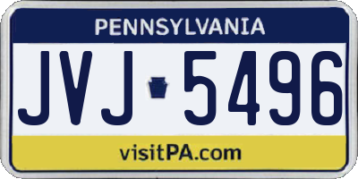 PA license plate JVJ5496