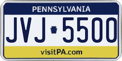 PA license plate JVJ5500