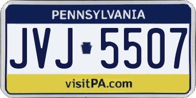 PA license plate JVJ5507