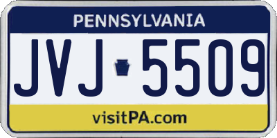 PA license plate JVJ5509