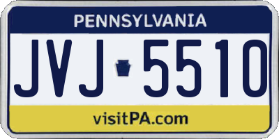 PA license plate JVJ5510