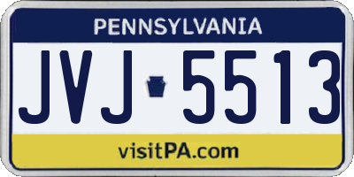 PA license plate JVJ5513
