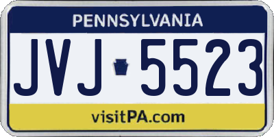 PA license plate JVJ5523