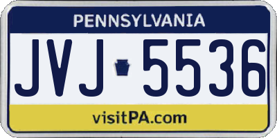 PA license plate JVJ5536