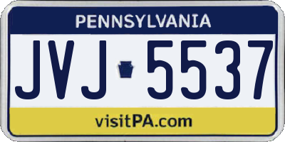 PA license plate JVJ5537
