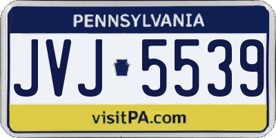 PA license plate JVJ5539