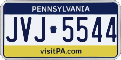 PA license plate JVJ5544