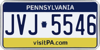 PA license plate JVJ5546