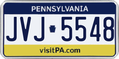 PA license plate JVJ5548