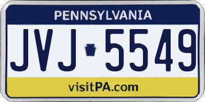 PA license plate JVJ5549