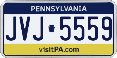 PA license plate JVJ5559
