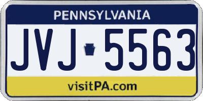 PA license plate JVJ5563