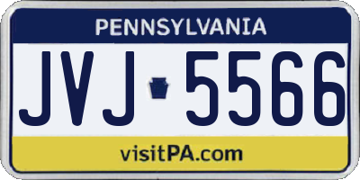 PA license plate JVJ5566