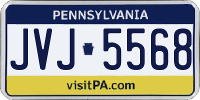 PA license plate JVJ5568