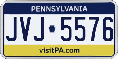 PA license plate JVJ5576