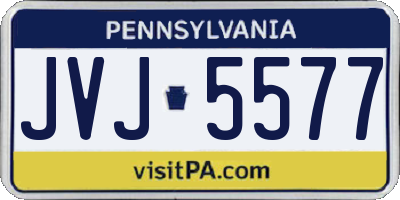 PA license plate JVJ5577