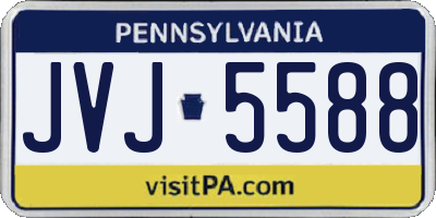 PA license plate JVJ5588